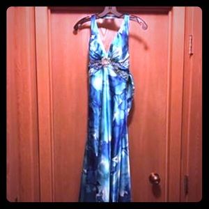 Prom dress multi-blue shade